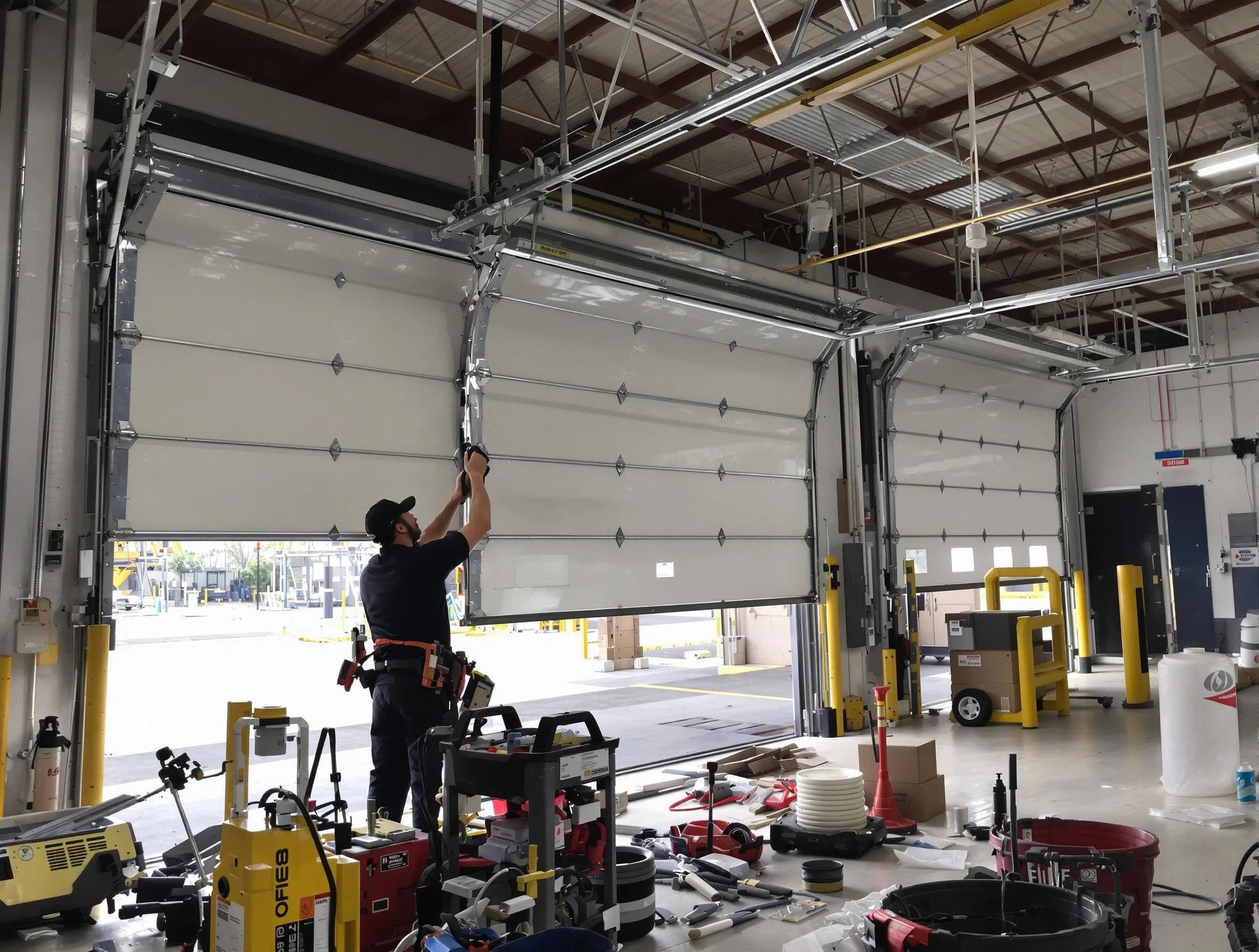 Clinton Garage Door Repair technician performing commercial garage door repair in Clinton