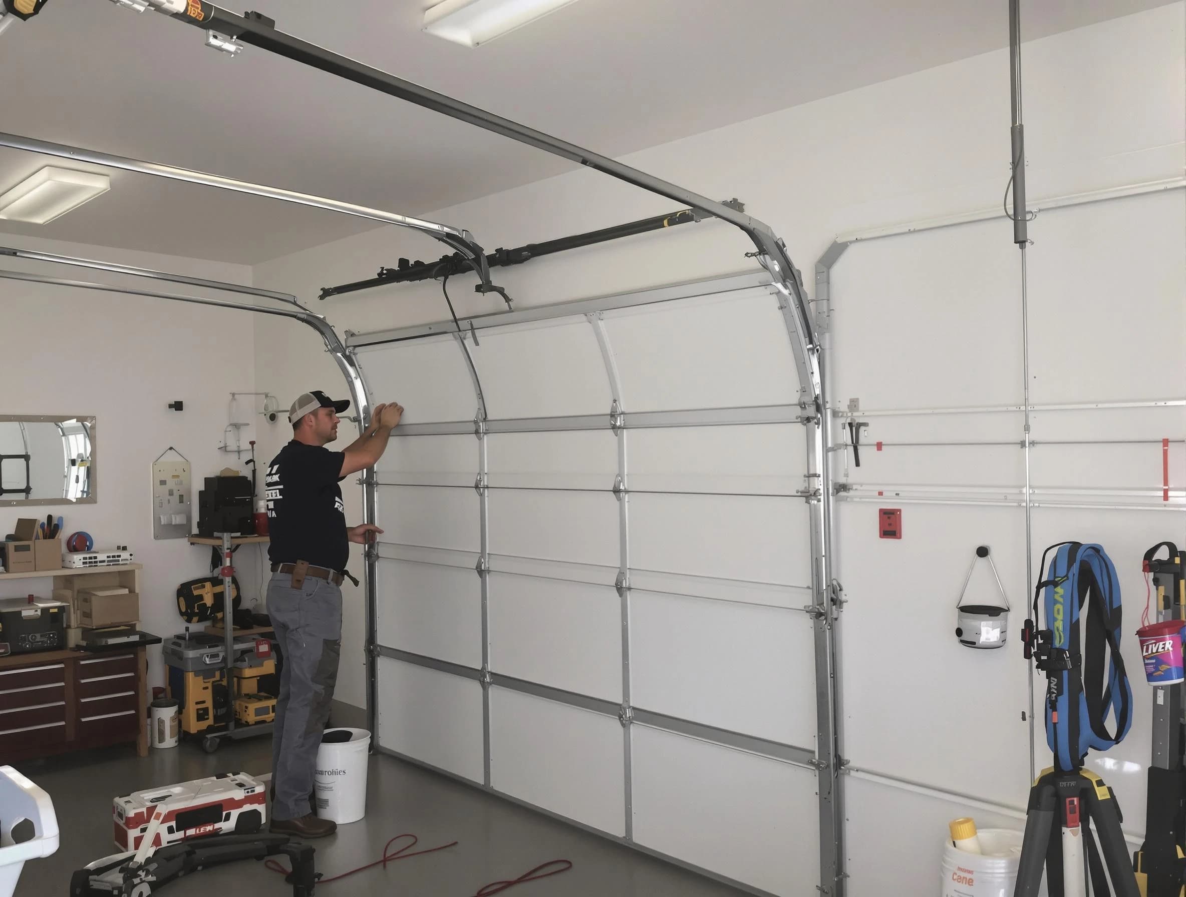 Clinton Garage Door Repair team installing new garage door in Clinton