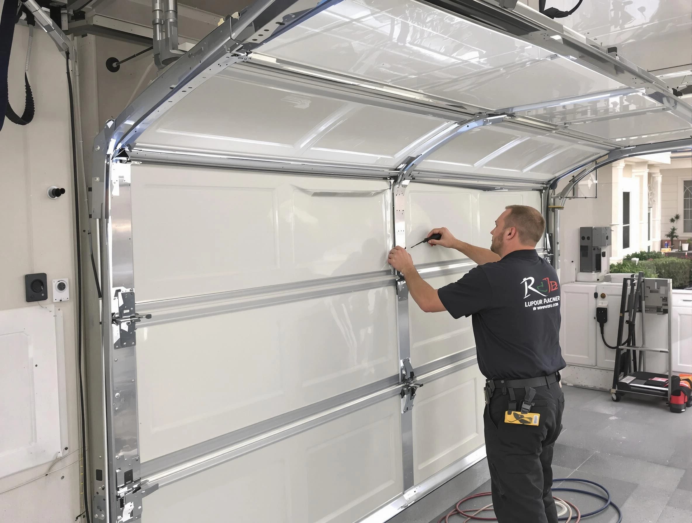 Clinton Garage Door Repair professional performing panel repair in Clinton