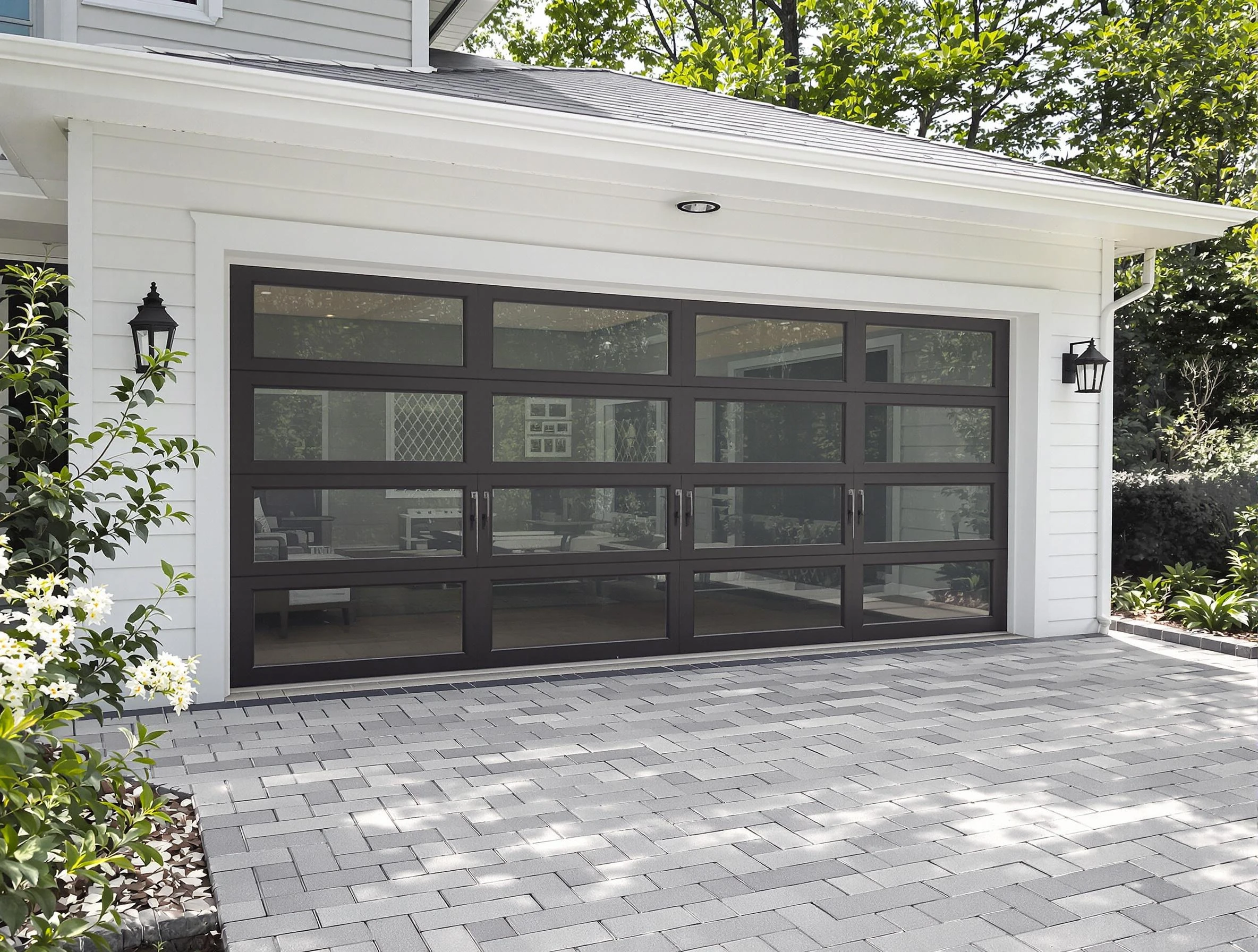 Clinton Garage Door Repair design specialist presenting custom garage door options to Clinton homeowner