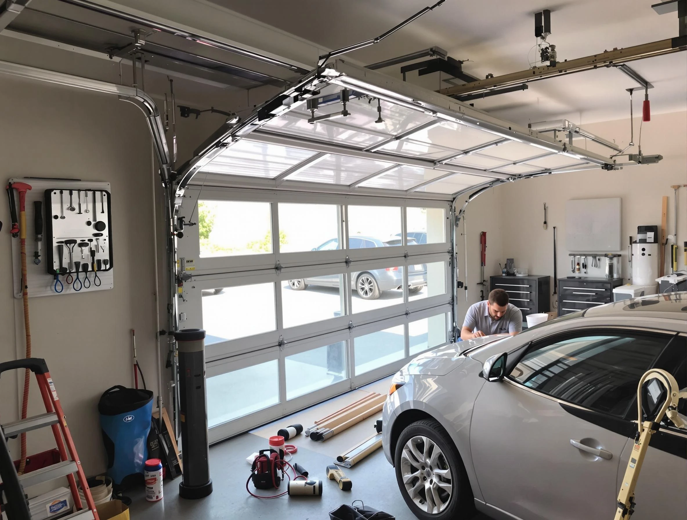 Garage door noise reduction service by Clinton Garage Door Repair in Clinton