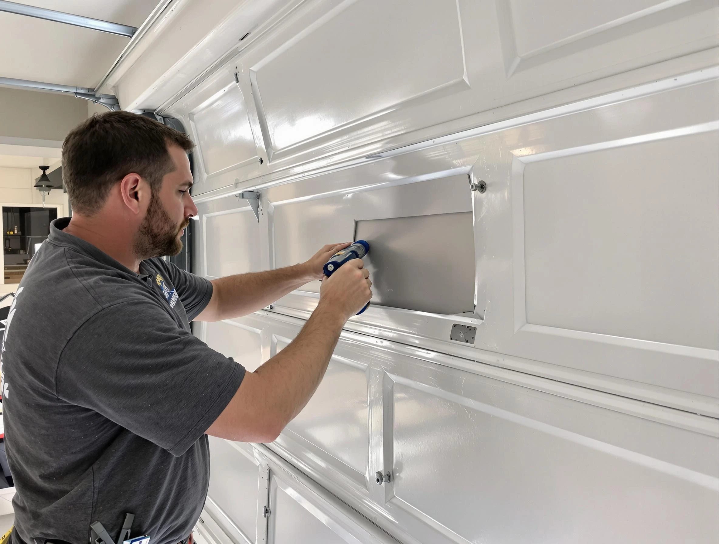 Garage door panel repair by Clinton Garage Door Repair in Clinton